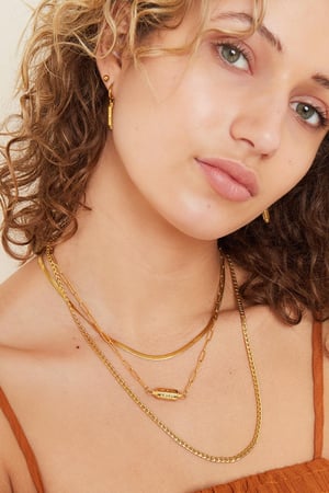 Collier Pendentif Lune Etoiles Couleur or Acier inoxydable h5 Image3